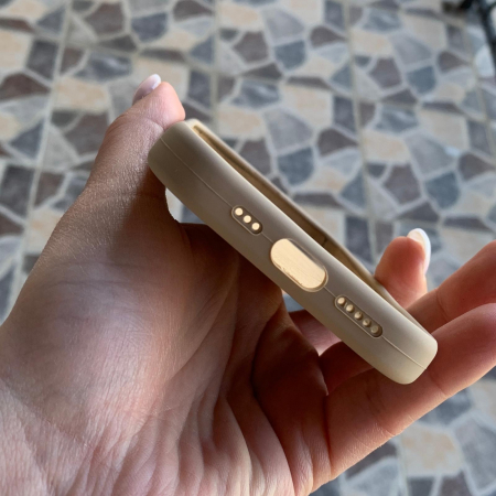 Husa Apple Iphone 15 PRO MAX  cu MagSafe - Silicon, interior catifelat, design Minimalist, Maro Cappuccino [5]