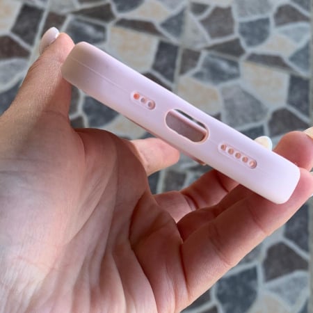 Husa Iphone 16 PRO cu MagSafe - Silicon, interior catifelat, design Minimalist, Roz Pastel Apple [6]