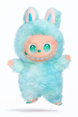 Jucarii de plus - Jucarie de plus breloc - tip Labubu - 15 cm - verde