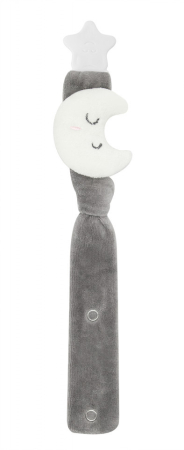 Suzete, biberoane si accesorii - Lant pentru suzeta din material textil cu steluta BabyJem (Culoare: Gri)