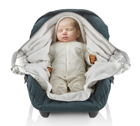 Cadite si accesorii pentru baie - Paturica cu sistem multifunctional BabyJem Carrier Alb pentru transport bebelusi