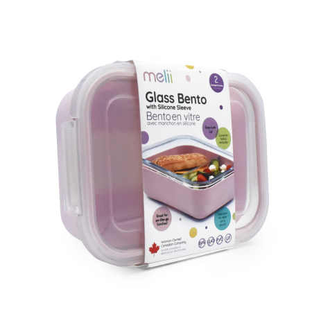 Accesorii hrănire bebe - RECIPIENT STICLA 740ML CU HUSA ANTIDERAPANTA SILICON MELII ROZ