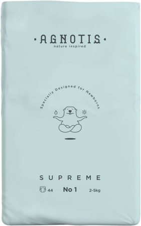 Îngrijire & Bebe - Scutece hipoalergenice Supreme Agnotis, marimea nr.1, 2-5 kg, 44 bucati