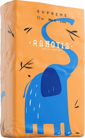 Îngrijire & Bebe - Scutece hipoalergenice Supreme Agnotis, marimea nr. 4, 9-14 kg, 42 bucati