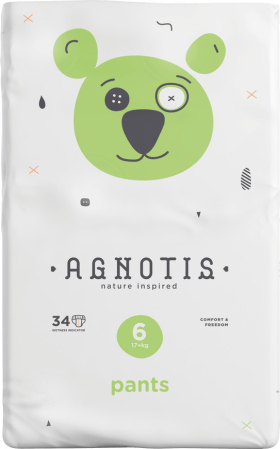 Îngrijire & Bebe - Scutece tip chilotel hipoalergenice Agnotis pants, marimea nr. 6, 17+ kg, 34 bucati