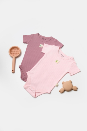 Hainute - Set 2 body Bamboo,roz, BabyCosy, 50% bumbac+50%bambus (Marime: 18-24 Luni)