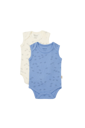 Hainute - Set 2 body-uri fara maneci Printed, BabyCosy, 50% modal+50% bumbac, Ecru/Lavanda (Marime: 12-18 Luni)