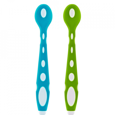 Alte accesorii hranire - Set 2 lingurite din silicon BabyJem Soft Spoon (Culoare: Bleu)