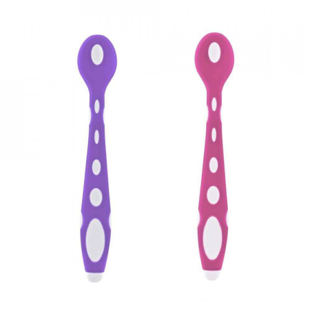 Alte accesorii hranire - Set 2 lingurite din silicon BabyJem Soft Spoon (Culoare: Mov)