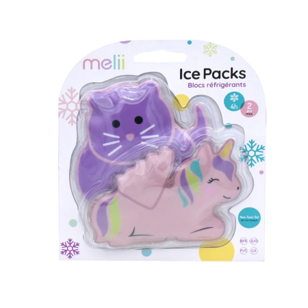 Accesorii hrănire bebe - SET 2 PACHETE GEL TERMIC MELII MODEL UNICORN PISICA