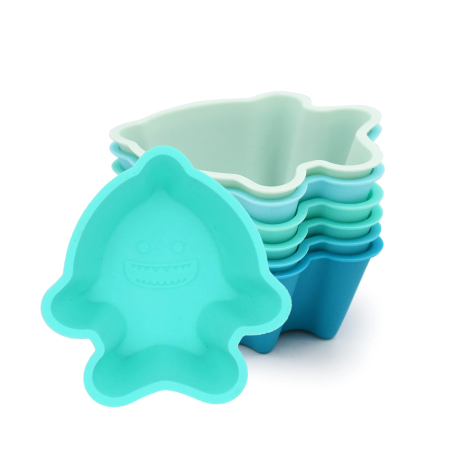 Accesorii hrănire bebe - SET 6 FORME DE GATIT SILICON, MELII, MODEL RECHIN