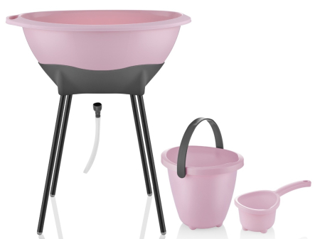 Cadite si accesorii pentru baie - Set cadita de baie BabyJem Elegant (Culoare: Roz)