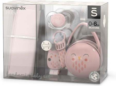 Suzete, biberoane si accesorii - Set cadou BONHOMIA 4 piese, roz, Suavinex