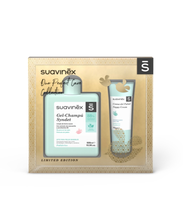 Suzete, biberoane si accesorii - Set Cadou Ingrijire Suavinex - Duo Perfect Care Collection Gold