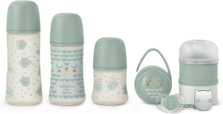 Suzete, biberoane si accesorii - Set de start BONHOMIA 7 piese, menta, Suavinex