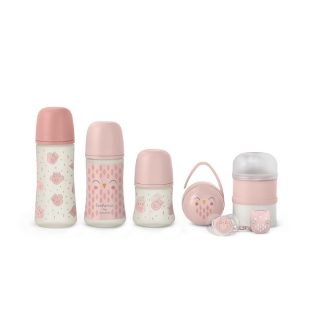 Suzete, biberoane si accesorii - Set de start BONHOMIA 7 piese, roz, Suavinex