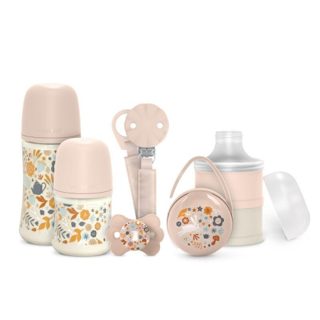 Suzete, biberoane si accesorii - Set de start WONDERLAND 6 piese, roz, Suavinex