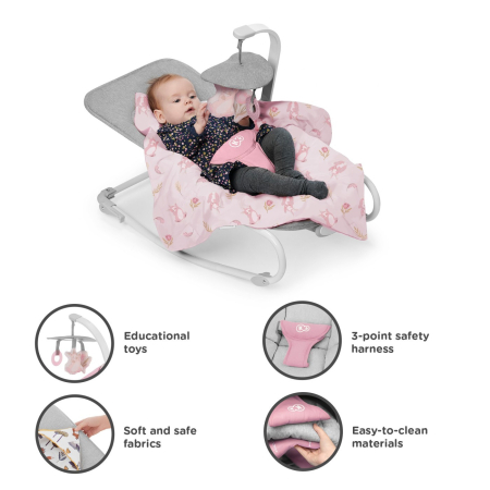 Leagăn & Balansoare - SEZLONG 3 IN 1, KINDERKRAFT FELIO 2, PEONY ROSE