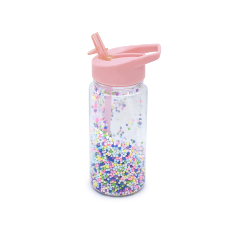 Hrănire - STICLA DE APA 300 ML CU PERETI DUBLI, MELII, CU BILE DIN SPUMA CULORI FETE