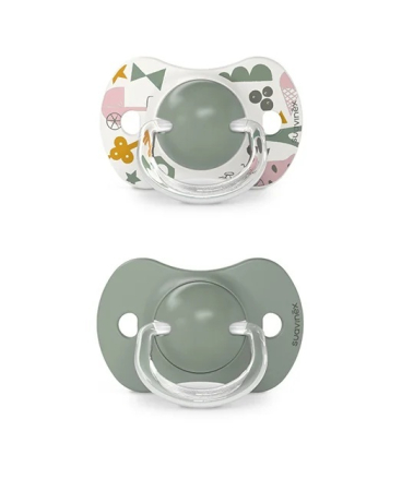 Suzete, biberoane si accesorii - Suzetă fiziologică SX Pro din silicon, 2 buc +18 luni măsliniu A walk in the park