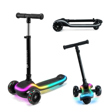 Trotinete | Biciclete - TROTINETA CU LUMINI KINDERKRAFT RAKET, BLACK