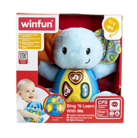 Joacă & Tummy Time - WINFUN CANTA SI INVATA CU ELEFANTELUL TIMBER