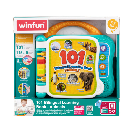 Jucării pentru bebeluși - WINFUN CARTICICA BILINGVA PENTRU INVATAREA ANIMALELOR