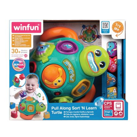 Jucării pentru bebeluși - WINFUN JUCARIE DE TRAS TESTOASA CU FORME