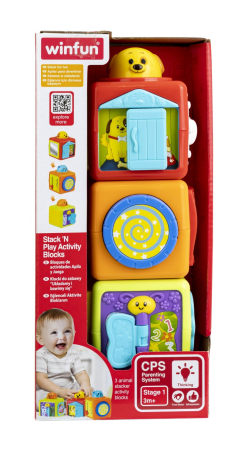 Joacă & Tummy Time - WINFUN SET 3 CUBURI CU ACTIVITATI
