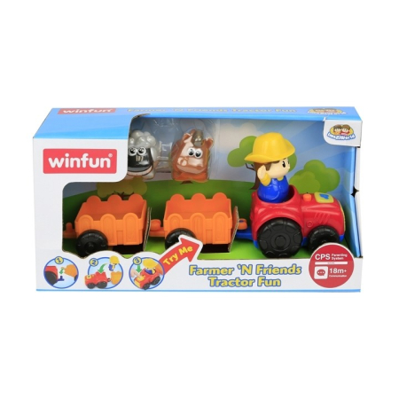Joacă & Tummy Time - WINFUN TRACTORAS CU REMORCA SI FIGURINA FERMIER