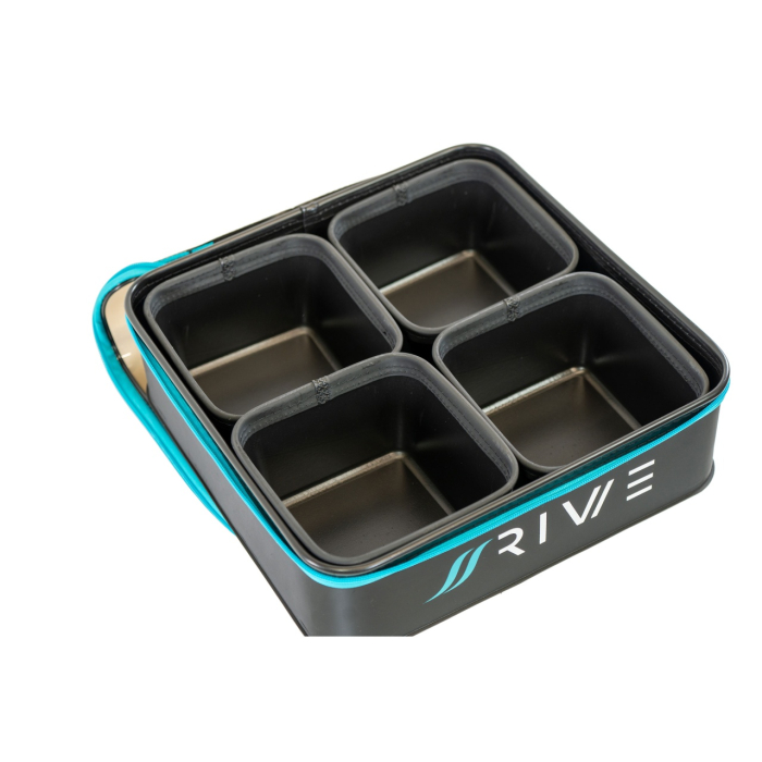 Geanta nada Rive Bait Tub Case L cu 5 bacuri EVA – organizare feeder premium [2]