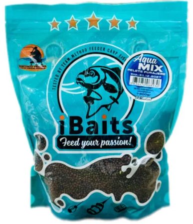 Nade si momeli pentru pescuit la feeder - AQUA MIX PELETE FURAJERE 2-2,5MM 800G