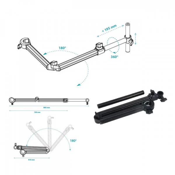 Brat feeder Rive Compact D36 extensibil 41-89.5cm – suport lanseta modular [1]