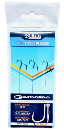 Echipament Complet Pentru Pescuit la Feeder - Cârlige Legate iBaits Elite Rigs nr.10 Spin 7mm – 3 buc