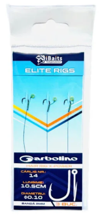 Echipament Complet Pentru Pescuit la Feeder - Cârlige Legate iBaits Elite Rigs nr.14 cu Bandă 2mm – 3 buc
