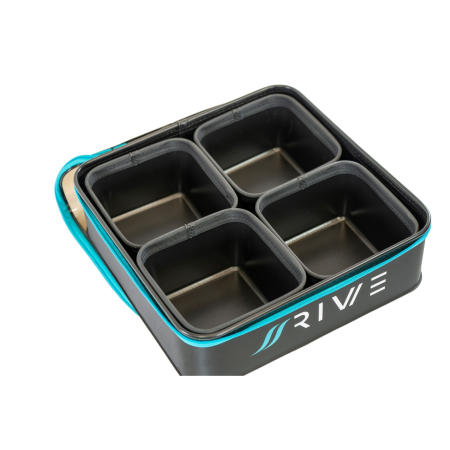 Geanta nada Rive Bait Tub Case L cu 5 bacuri EVA – organizare feeder premium [1]