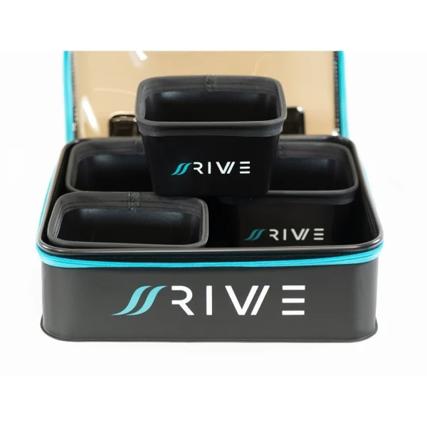 Accesorii Diverse Pentru Pescuit Feeder - Geanta nada Rive Bait Tub Case L cu 5 bacuri EVA – organizare feeder premium