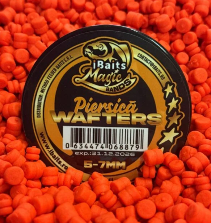 Nade si momeli pentru pescuit la feeder - iBaits Magic Bands Wafters 5&7mm Piersică