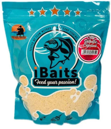 Nade si momeli pentru pescuit la feeder - Nada iBaits Crap Sălbatic Căpșună 800g