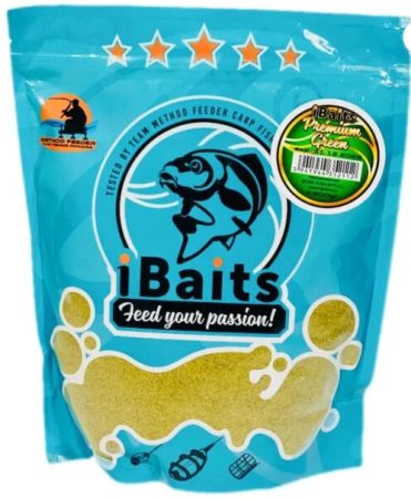 Nade si momeli pentru pescuit la feeder - Nada iBaits Premium Green 800g