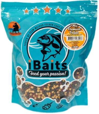 Echipament Complet Pentru Pescuit la Feeder - Pelete iBaits iMix Premium Pellets 4mm 1kg