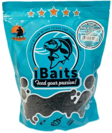 Echipament Complet Pentru Pescuit la Feeder - Pelete iBaits Premium Duo Fish & Halibut Pellets 2mm 800g