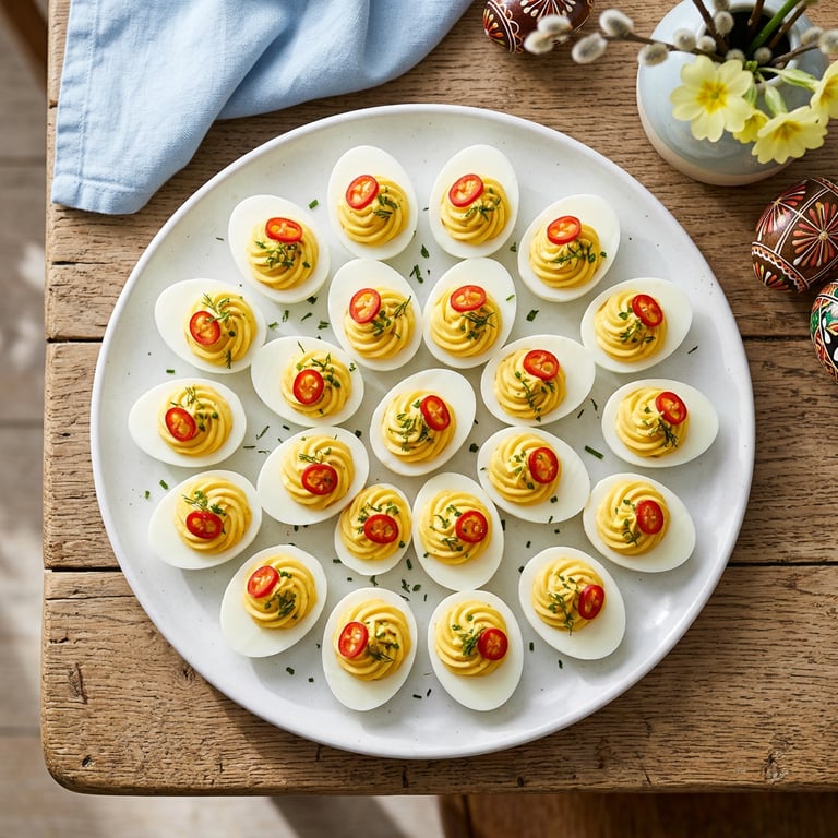 Ouă umplute picante pentru masa de Paște: Rețete delicioase cu aromă intensă