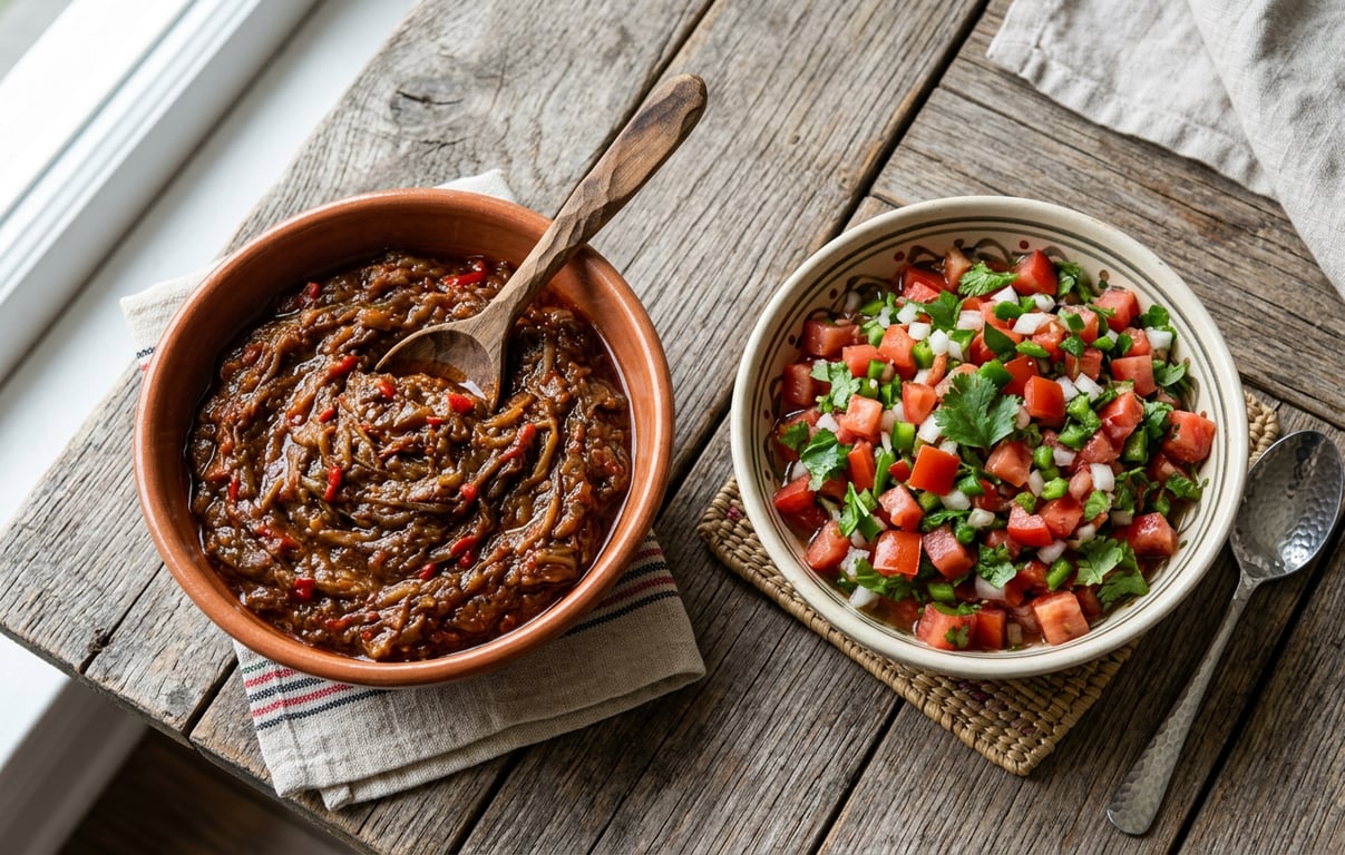 Zacuscă de vinete sau salsa? Diferențe, când alegi fiecare și rețetă de zacuscă tradițională