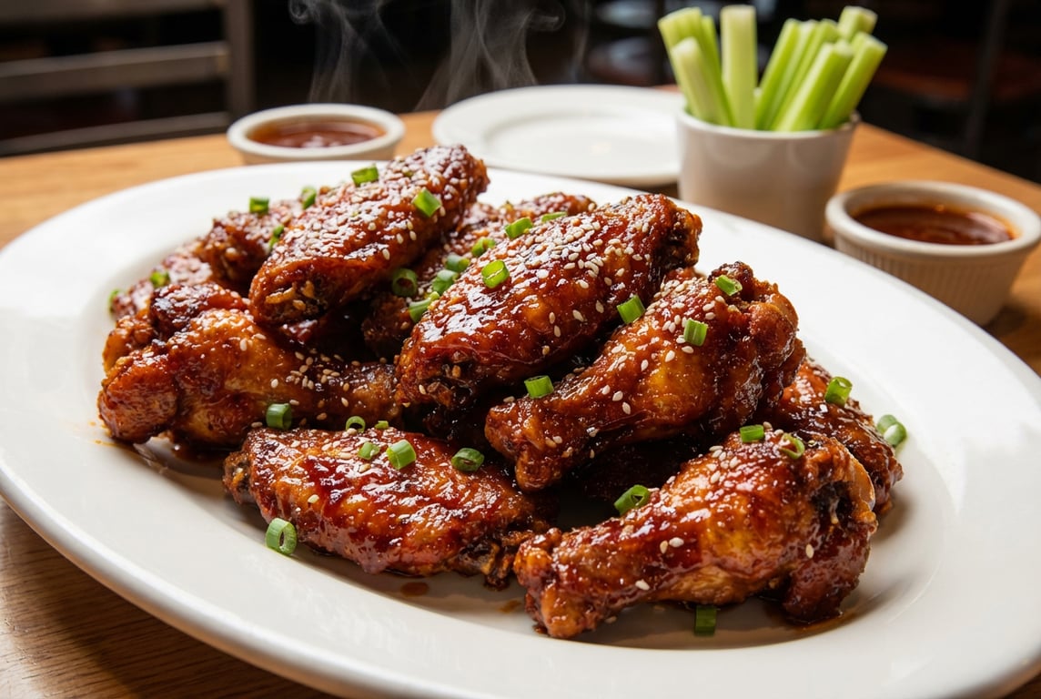 aripioare la cuptor glazurate cu sos picant