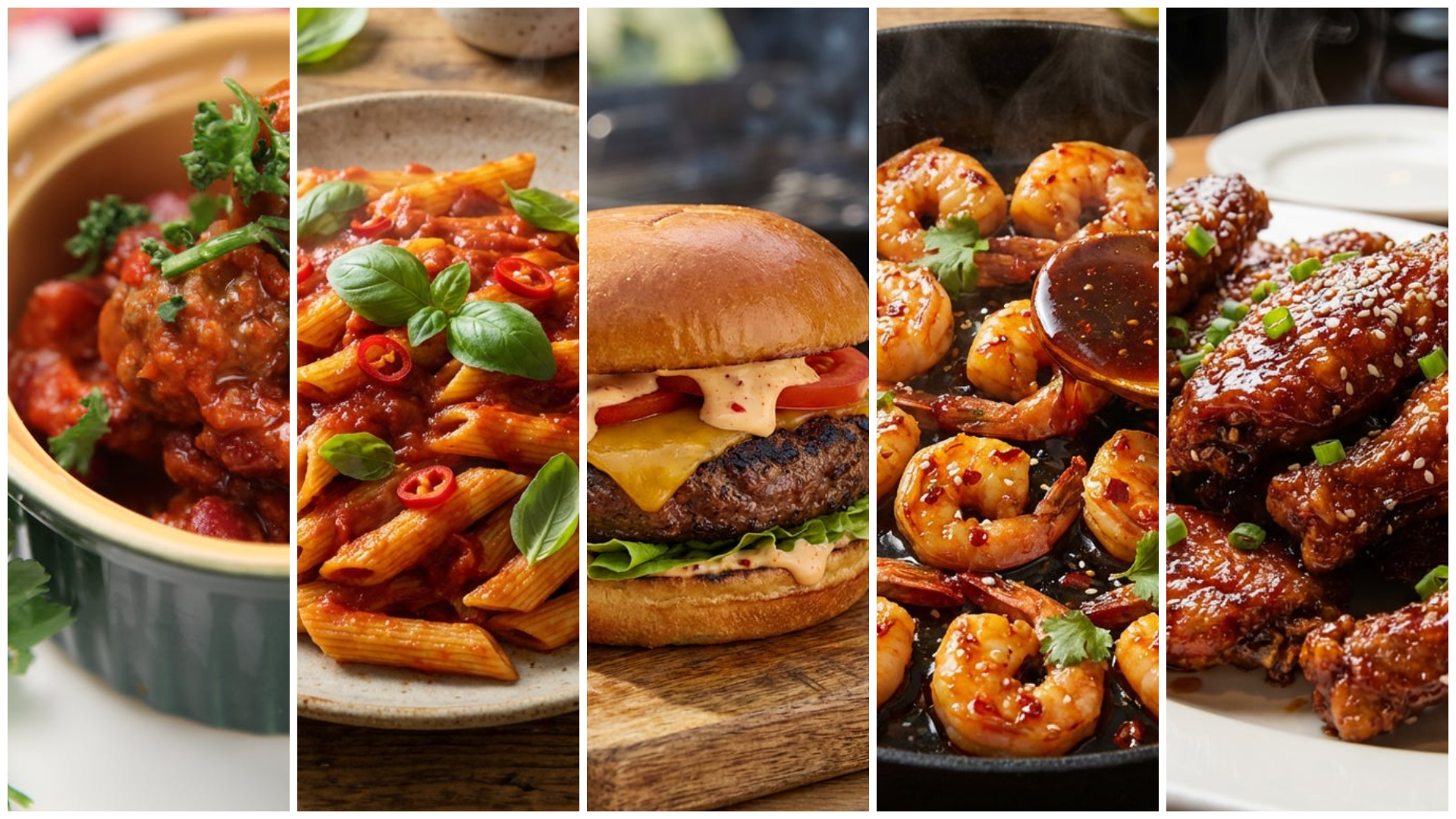 5 rețete gourmet cu sosuri ultra-picante și ardei iuți: Burgeri, aripioare, creveți, paste și chili