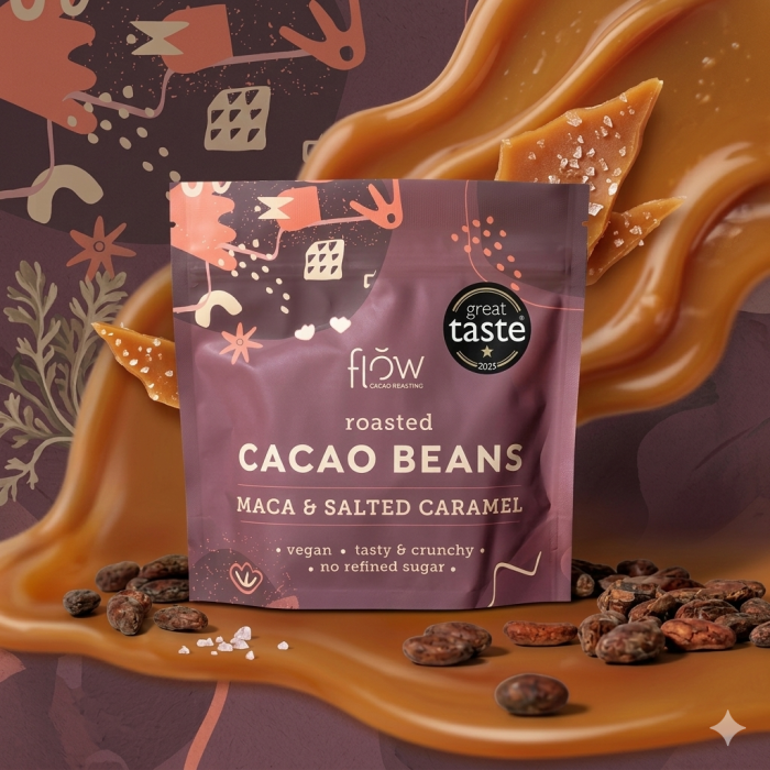 Boabe de cacao coapte cu Caramel Sărat și Maca – Flow Cacao [2]