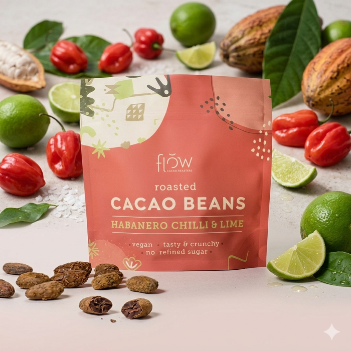 Boabe de cacao coapte cu Habanero Chilli și Lime – Flow Cacao [2]