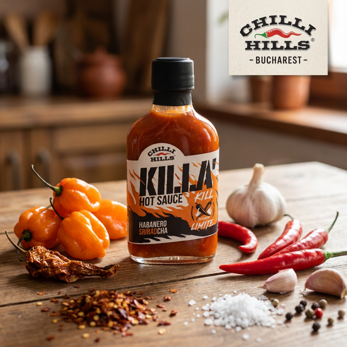 Sos picant fermentat Habanero SriRADcha cu ardei habanero și usturoi – Chilli Hills [2]
