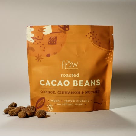 Ciocolata artizanala - Boabe de cacao coapte cu Portocale și Scorțișoară – Flow Cacao